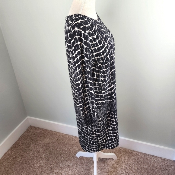 DONNA MORGAN WOMEN'S BLACK AND WHITE SHIFT DRESS SIZE 12 - Picture 5 of 8